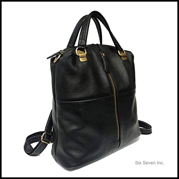 Cowhide Leather Backpack Purse Crossbody Bag Travel Bag Shoulder Bag main image 7